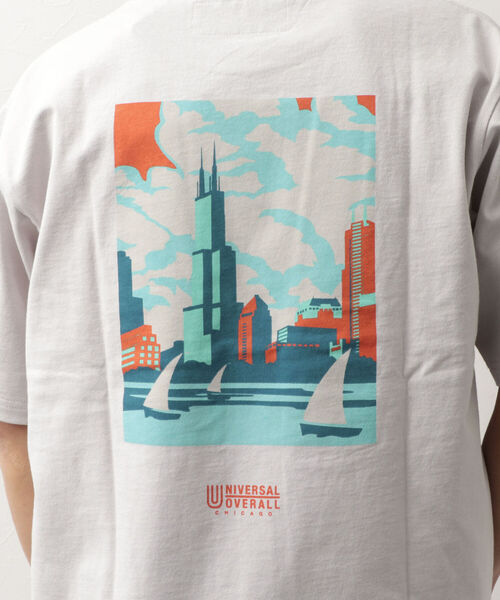 UNIVERSAL OVERALL(ユニバーサルオーバーオール)の「【UNIVERSAL OVERALL/ユニバーサルオーバーオール】別注 WINDYCITY プリントTシャツ(Tシャツ/カットソー・メンズ・ブラック/ホワイト/ライトグレー・M/L/XL)」の22枚目の写真