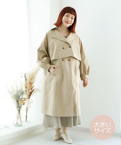 SLURR（スラ―）の「【大きいサイズ】3Wayトレンチコート（トレンチコート・レディース・ベージュ/その他8・L）」の2枚目の写真