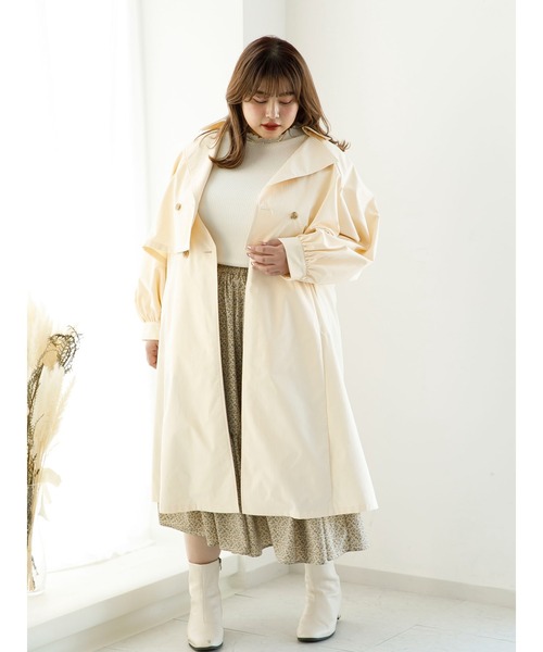 SLURR（スラ―）の「【大きいサイズ】3Wayトレンチコート（トレンチコート・レディース・ベージュ/その他8・L）」の4枚目の写真