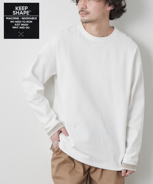 CIAOPANIC TYPY(チャオパニックティピー)の「キープシェイプフライス長袖TEE(Tシャツ/カットソー・メンズ・ブラック/オフホワイト/ライトグリーン/ベージュ系その他/ネイビー・SMALL/MEDIUM/LARGE)」の1枚目の写真