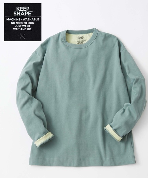 CIAOPANIC TYPY(チャオパニックティピー)の「キープシェイプフライス長袖TEE(Tシャツ/カットソー・メンズ・ブラック/オフホワイト/ライトグリーン/ベージュ系その他/ネイビー・SMALL/MEDIUM/LARGE)」の4枚目の写真