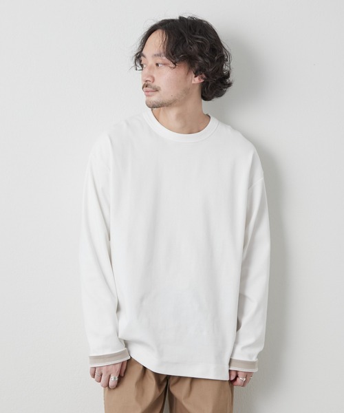 CIAOPANIC TYPY(チャオパニックティピー)の「キープシェイプフライス長袖TEE(Tシャツ/カットソー・メンズ・ブラック/オフホワイト/ライトグリーン/ベージュ系その他/ネイビー・SMALL/MEDIUM/LARGE)」の22枚目の写真