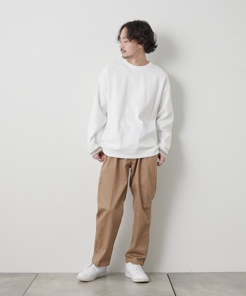 CIAOPANIC TYPY(チャオパニックティピー)の「キープシェイプフライス長袖TEE(Tシャツ/カットソー・メンズ・ブラック/オフホワイト/ライトグリーン/ベージュ系その他/ネイビー・SMALL/MEDIUM/LARGE)」の11枚目の写真