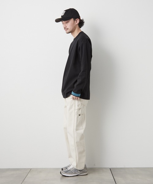 CIAOPANIC TYPY(チャオパニックティピー)の「キープシェイプフライス長袖TEE(Tシャツ/カットソー・メンズ・ブラック/オフホワイト/ライトグリーン/ベージュ系その他/ネイビー・SMALL/MEDIUM/LARGE)」の8枚目の写真