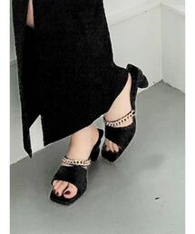 RESEXXY | スクエアチェーンデザインサンダル(サンダル)