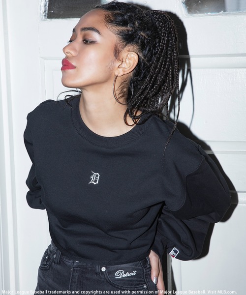 BACK TO THE FIELD（バック トゥー ザ フィールド）の「【MLB】ロゴショート丈トップス（スウェット・レディース・ホワイト/ブラック/グリーン・FREE）」の5枚目の写真