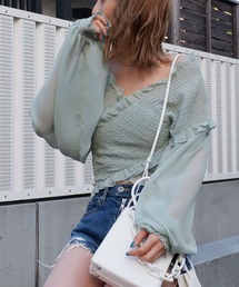 ギャザーカシュクールブラウス