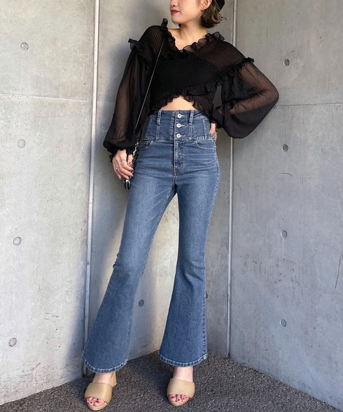 SPIRALGIRL(スパイラルガール)の「ギャザーカシュクールブラウス(シャツ/ブラウス・レディース・オフホワイト/グリーン/ブラック・FREE)」の9枚目の写真