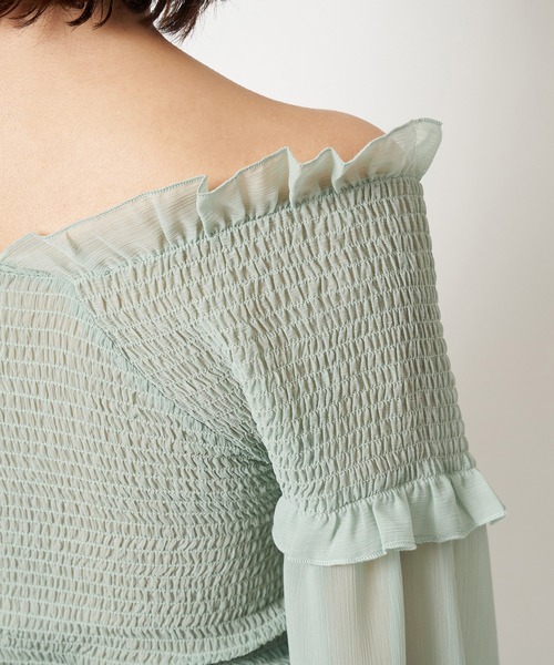 SPIRALGIRL(スパイラルガール)の「ギャザーカシュクールブラウス(シャツ/ブラウス・レディース・オフホワイト/グリーン/ブラック・FREE)」の20枚目の写真