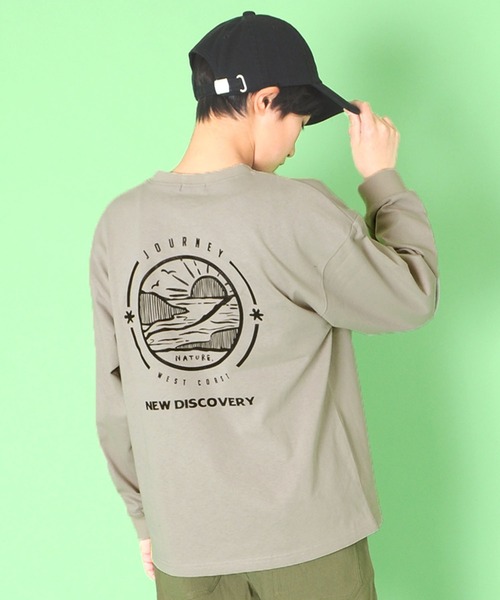 GLAZOS（グラソス）の「天竺・アソートプリント袖リブ長袖Ｔシャツ（Tシャツ/カットソー・キッズ・ホワイト/ダークオレンジ/グリーン/マスタード/パープル/ブルー/チャコールグレー/ライトブルー/グレー/ベージュ系その他/ライトグリーン/ブラック・170cm/130cm/160cm/150cm/140cm）」の6枚目の写真