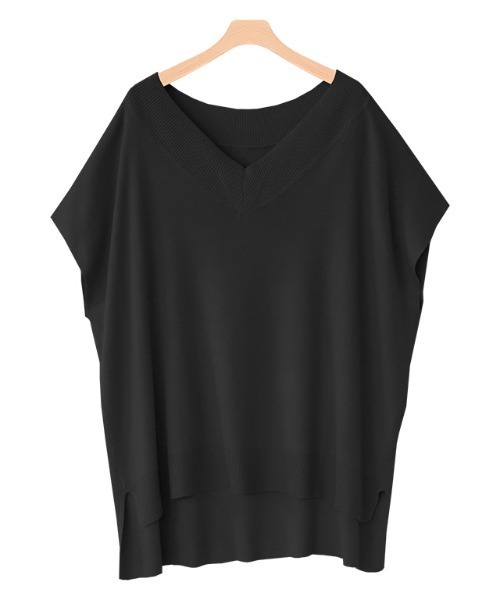 Pierrot（ピエロ）の「Vネックルーズニットベスト（ベスト・レディース・ブラック/モカ/アイボリー/ブルー・M/L）」の17枚目の写真