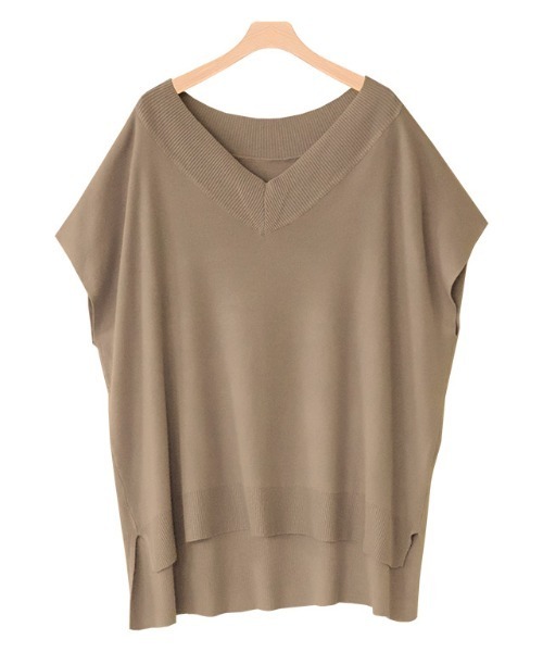 Pierrot（ピエロ）の「Vネックルーズニットベスト（ベスト・レディース・ブラック/モカ/アイボリー/ブルー・M/L）」の11枚目の写真