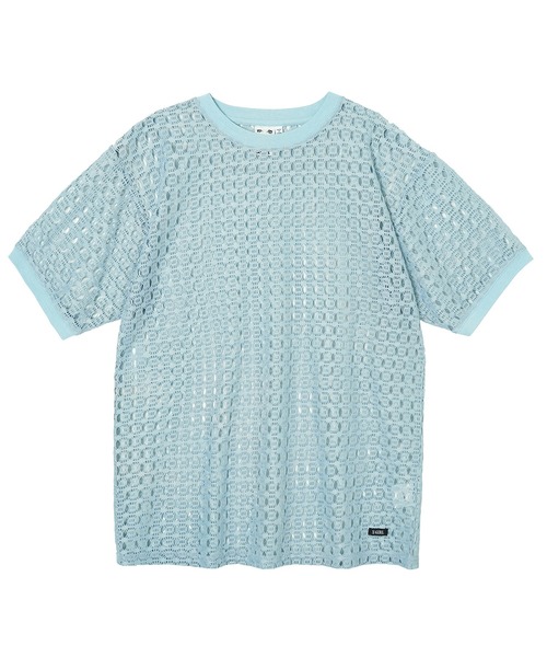X-girl（エックスガール）の「CROCHET S/S TEE（Tシャツ/カットソー・レディース・ライトブルー/ブラック/オフホワイト・S/M）」の20枚目の写真