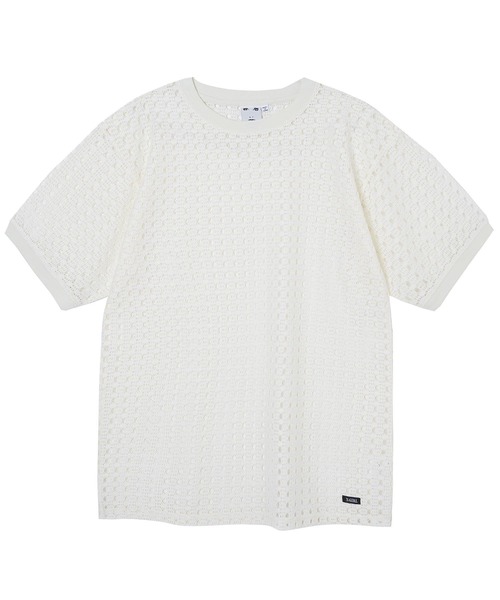X-girl（エックスガール）の「CROCHET S/S TEE（Tシャツ/カットソー・レディース・ライトブルー/ブラック/オフホワイト・S/M）」の18枚目の写真
