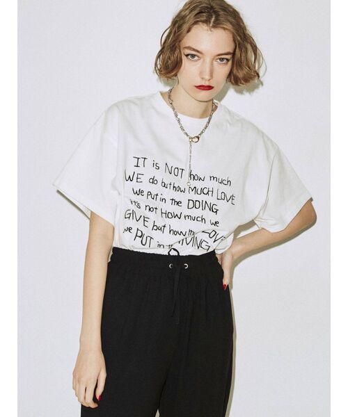 jouetie（ジュエティ）の「グランジロゴBIG Tシャツ（Tシャツ/カットソー・レディース・ブラック/オフホワイト/ブルー・MEDIUM）」の16枚目の写真