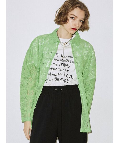 jouetie（ジュエティ）の「グランジロゴBIG Tシャツ（Tシャツ/カットソー・レディース・ブラック/オフホワイト/ブルー・MEDIUM）」の18枚目の写真