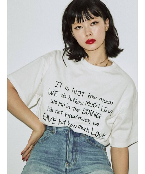 jouetie（ジュエティ）の「グランジロゴBIG Tシャツ（Tシャツ/カットソー・レディース・ブラック/オフホワイト/ブルー・MEDIUM）」の19枚目の写真