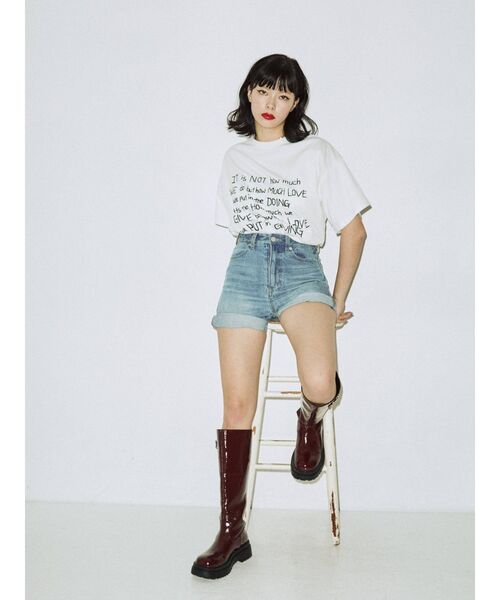 jouetie（ジュエティ）の「グランジロゴBIG Tシャツ（Tシャツ/カットソー・レディース・ブラック/オフホワイト/ブルー・MEDIUM）」の21枚目の写真