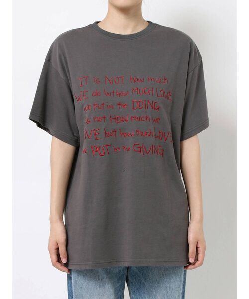 jouetie（ジュエティ）の「グランジロゴBIG Tシャツ（Tシャツ/カットソー・レディース・ブラック/オフホワイト/ブルー・MEDIUM）」の5枚目の写真