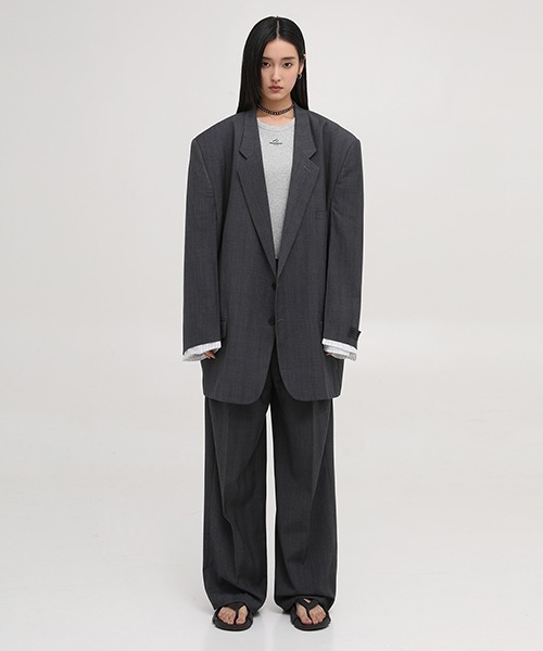 MASONPRINCE（メイソンプリンス）の「2タックオリジナルチェックスラックス SK2083 【MASONPRINCE】（スラックス・メンズ・ダークグレー・M/S/XL/L）」の6枚目の写真