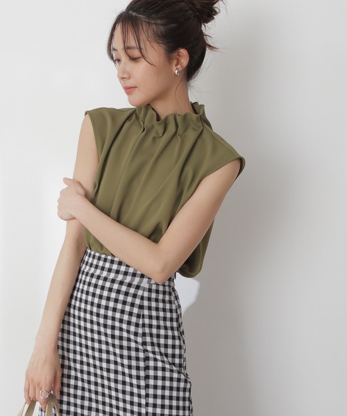 N.（N. Natural Beauty Basic）（エヌエヌナチュラルビューティーベーシック）の「【追加生産】◆ペーパーバックノースリーブブラウス（シャツ/ブラウス・レディース・ブラック/グレー/クリーム/カーキ/ピンク/ブルー・MEDIUM）」の4枚目の写真