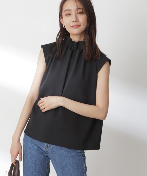 N.（N. Natural Beauty Basic）（エヌエヌナチュラルビューティーベーシック）の「【追加生産】◆ペーパーバックノースリーブブラウス（シャツ/ブラウス・レディース・ブラック/グレー/クリーム/カーキ/ピンク/ブルー・MEDIUM）」の2枚目の写真