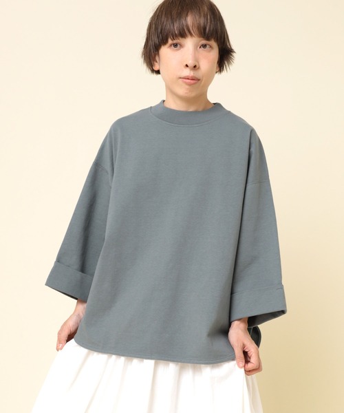 RNA-N(アールエヌエーエヌ)の「M1820 26/-リサイクルプレーティング五分袖プルオーバー(Tシャツ/カットソー・レディース・ブラック/グレー/レッド/オフホワイト/ブルー/セージグリーン/シャーベット・MEDIUM)」の5枚目の写真