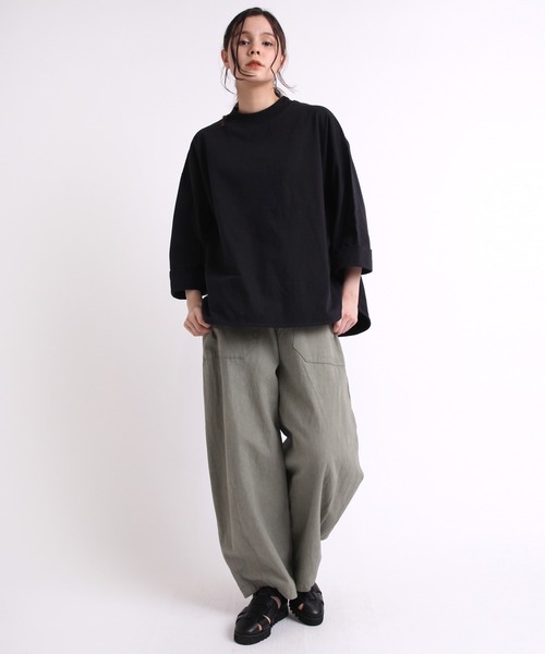 RNA-N(アールエヌエーエヌ)の「M1820 26/-リサイクルプレーティング五分袖プルオーバー(Tシャツ/カットソー・レディース・ブラック/グレー/レッド/オフホワイト/ブルー/セージグリーン/シャーベット・MEDIUM)」の18枚目の写真