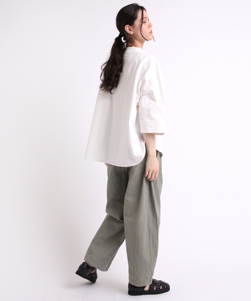 RNA-N(アールエヌエーエヌ)の「M1820 26/-リサイクルプレーティング五分袖プルオーバー(Tシャツ/カットソー・レディース・ブラック/グレー/レッド/オフホワイト/ブルー/セージグリーン/シャーベット・MEDIUM)」の15枚目の写真