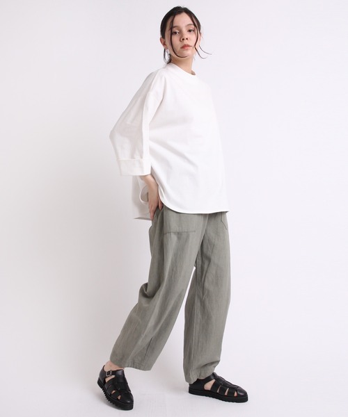 RNA-N(アールエヌエーエヌ)の「M1820 26/-リサイクルプレーティング五分袖プルオーバー(Tシャツ/カットソー・レディース・ブラック/グレー/レッド/オフホワイト/ブルー/セージグリーン/シャーベット・MEDIUM)」の14枚目の写真