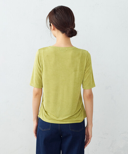 COMME CA ISM(コムサイズム)の「微光沢 5分袖Tシャツ(Tシャツ/カットソー・レディース・ライトグレー/ブラック/ブラウン/グリーン・MEDIUM/LARGE)」の12枚目の写真