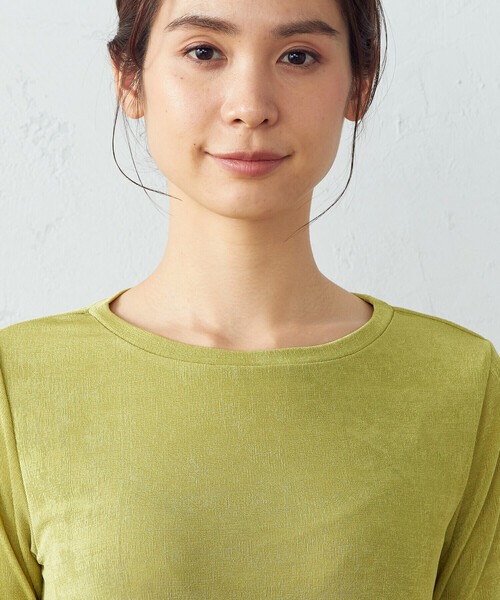 COMME CA ISM(コムサイズム)の「微光沢 5分袖Tシャツ(Tシャツ/カットソー・レディース・ライトグレー/ブラック/ブラウン/グリーン・MEDIUM/LARGE)」の13枚目の写真