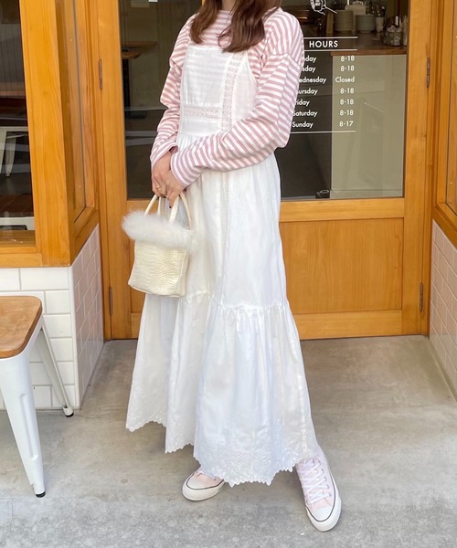 one after another NICE CLAUP（ワンアフターアナザーナイスクラップ）の「staff考案商品　セーラーカラートップスセットキャミワンピース（ワンピース・レディース・アイボリー/ラベンダー/ピンク系・FREE）」の5枚目の写真