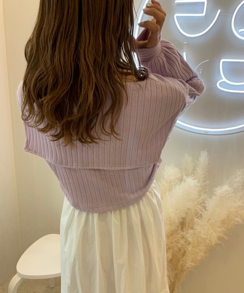 one after another NICE CLAUP（ワンアフターアナザーナイスクラップ）の「staff考案商品　セーラーカラートップスセットキャミワンピース（ワンピース・レディース・アイボリー/ラベンダー/ピンク系・FREE）」の12枚目の写真