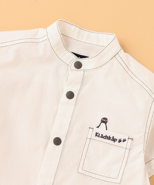 kladskap（クレードスコープ）の「ヒョッコリペンギン半袖バンドカラーシャツ（シャツ/ブラウス・キッズ・サックスブルー/オフホワイト・130cm/110cm/100cm/120cm/90cm）」の11枚目の写真