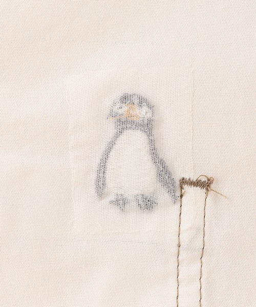 kladskap（クレードスコープ）の「ヒョッコリペンギン半袖バンドカラーシャツ（シャツ/ブラウス・キッズ・サックスブルー/オフホワイト・130cm/110cm/100cm/120cm/90cm）」の9枚目の写真