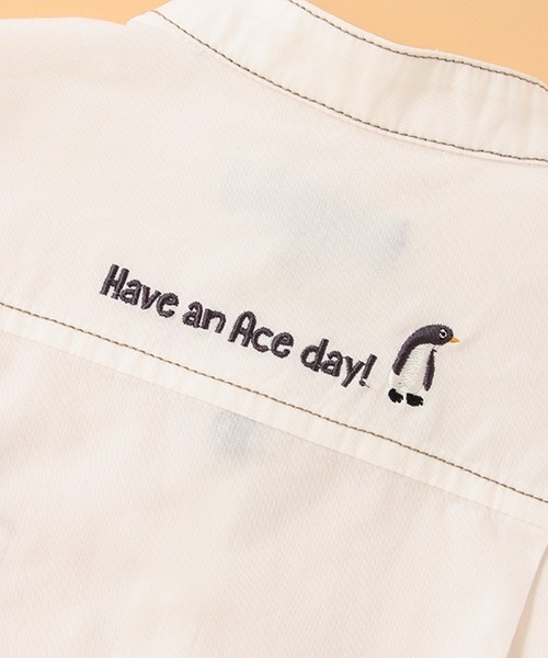 kladskap（クレードスコープ）の「ヒョッコリペンギン半袖バンドカラーシャツ（シャツ/ブラウス・キッズ・サックスブルー/オフホワイト・130cm/110cm/100cm/120cm/90cm）」の6枚目の写真