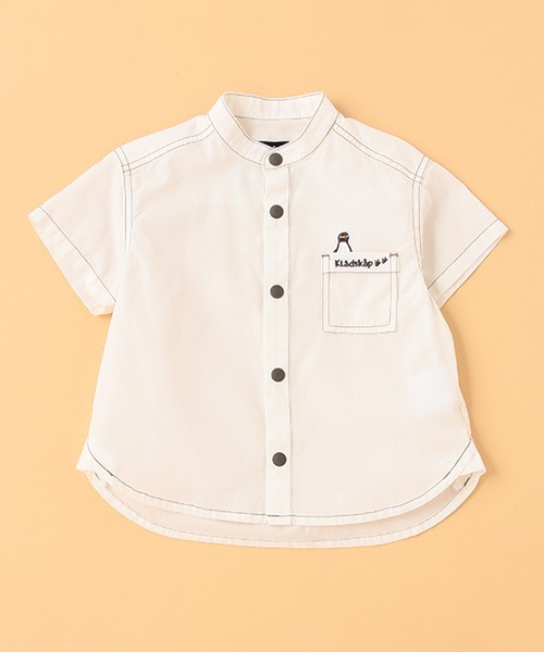 kladskap（クレードスコープ）の「ヒョッコリペンギン半袖バンドカラーシャツ（シャツ/ブラウス・キッズ・サックスブルー/オフホワイト・130cm/110cm/100cm/120cm/90cm）」の16枚目の写真