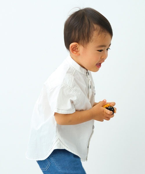 kladskap（クレードスコープ）の「ヒョッコリペンギン半袖バンドカラーシャツ（シャツ/ブラウス・キッズ・サックスブルー/オフホワイト・130cm/110cm/100cm/120cm/90cm）」の13枚目の写真