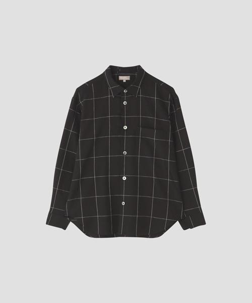 MARGARET HOWELL(マーガレットハウエル)の「OVERSIZED CHECK LINEN(シャツ/ブラウス・メンズ・ブラック/ホワイト・LARGE/MEDIUM/SMALL)」の6枚目の写真