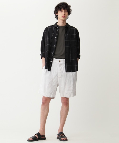 MARGARET HOWELL(マーガレットハウエル)の「OVERSIZED CHECK LINEN(シャツ/ブラウス・メンズ・ブラック/ホワイト・LARGE/MEDIUM/SMALL)」の5枚目の写真