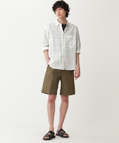 MARGARET HOWELL(マーガレットハウエル)の「OVERSIZED CHECK LINEN(シャツ/ブラウス・メンズ・ブラック/ホワイト・LARGE/MEDIUM/SMALL)」の3枚目の写真