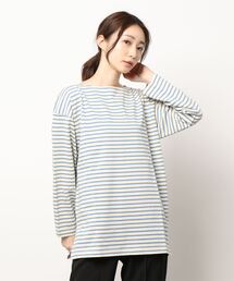 Lugnoncure | オーバーサイズバスクボーダーTシャツ(Tシャツ/カットソー)