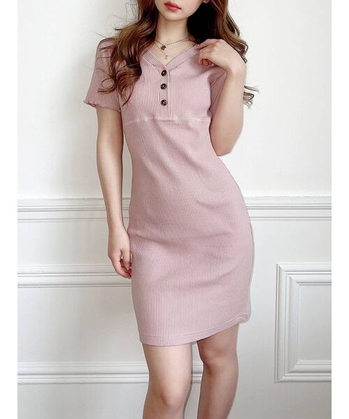 RESEXXY（リゼクシー）の「メローミニワンピース（ワンピース・レディース・ピンク/ブラック/モカ・FREE）」の3枚目の写真