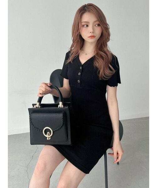 RESEXXY（リゼクシー）の「メローミニワンピース（ワンピース・レディース・ピンク/ブラック/モカ・FREE）」の4枚目の写真