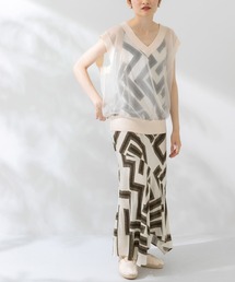 KBF | メイズパターンアシンメトリーキャミワンピース(ワンピース)