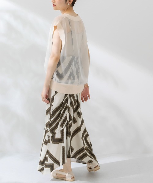 KBF（ケイビーエフ）の「メイズパターンアシンメトリーキャミワンピース（ワンピース・レディース・ホワイト系その他/グリーン系その他・ONE）」の7枚目の写真