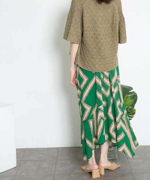 KBF（ケイビーエフ）の「メイズパターンアシンメトリーキャミワンピース（ワンピース・レディース・ホワイト系その他/グリーン系その他・ONE）」の13枚目の写真