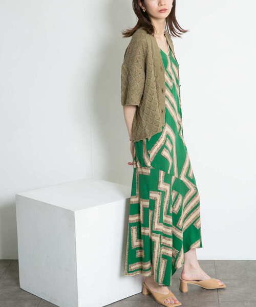 KBF（ケイビーエフ）の「メイズパターンアシンメトリーキャミワンピース（ワンピース・レディース・ホワイト系その他/グリーン系その他・ONE）」の10枚目の写真