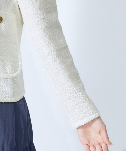 ROPE'（ロペ）の「金ボタンニットカーディガンジャケット（カーディガン/ボレロ・レディース・ホワイト/ブルー/ネイビー・36/38）」の12枚目の写真